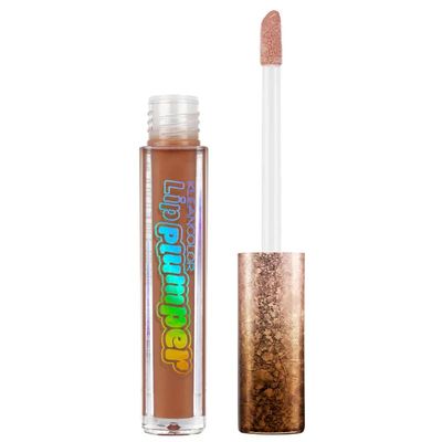 Kleancolor Lip Plumper Gloss - 03 Biscuit | Hydrating &amp; Plumping Lip Gloss | Peachy Beige | High-Shine Finish | Smooths Fine Lines | Coconut Scent | 0.1 Fl Oz