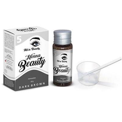 All in Beauty Henna for Brow Coloring and Tinting, Made from Natural and Harmless Ingredients, Tint your Brows, Long Lasting and Waterproof (Dark Brown)