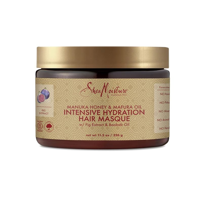 SheaMoisture Intensive Hydration Hair Masque Manuka Honey &amp; Mafura Oil For Dry, Damaged Hair Deep Conditioning Hair Treatment 11.5 oz