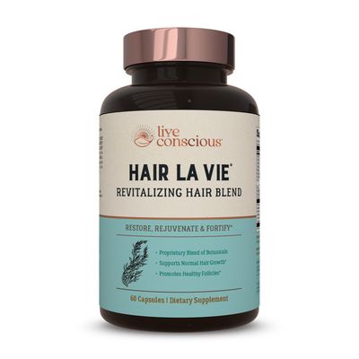 Hair La Vie Live Conscious Revitalizing Blend Hair Growth Vitamins for Women to Support Health of Hair - Supplements wBiotin, Collagen &amp; Saw Palmetto for Thick, Full Hair - 60 Caps