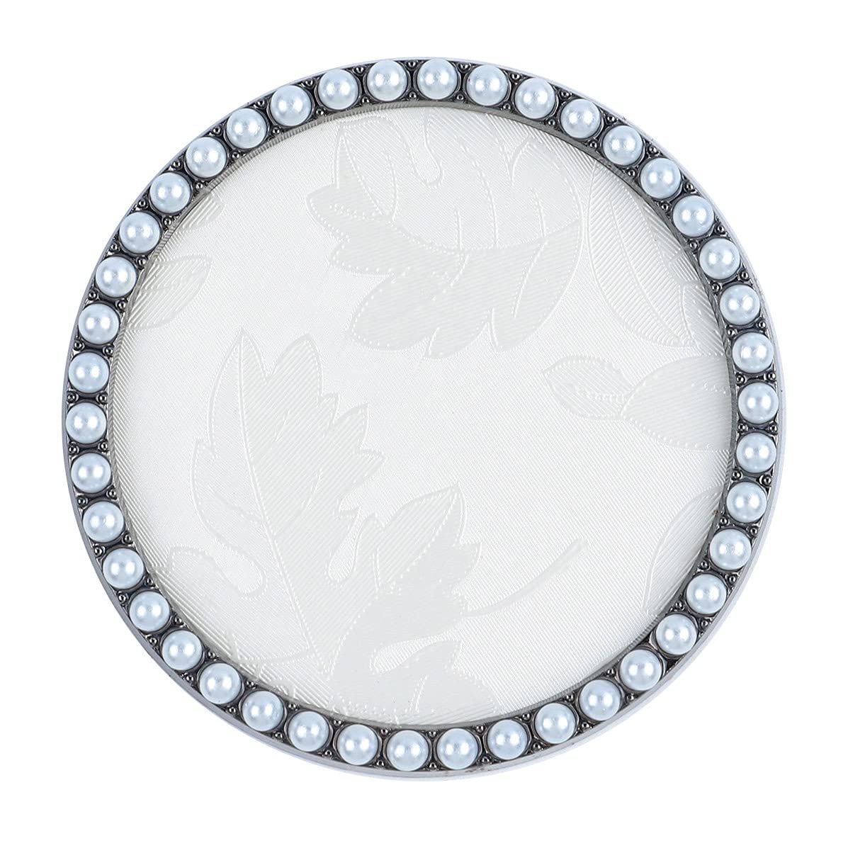 SUKPSY 1 Pc Resin Nail Art Palette Nail Art Display Holder Round Inlay Rhinestone Makeup Palette Nail Painting Palette Gel Polish Colors Mixing Pallet (White)