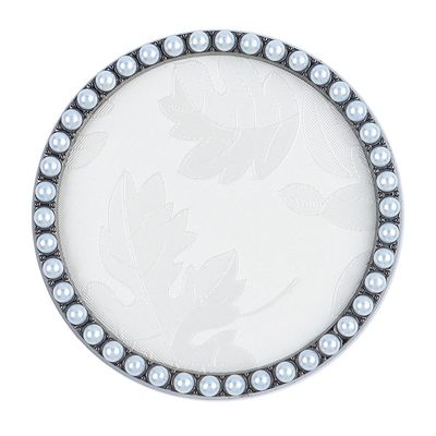 SUKPSY 1 Pc Resin Nail Art Palette Nail Art Display Holder Round Inlay Rhinestone Makeup Palette Nail Painting Palette Gel Polish Colors Mixing Pallet (White)