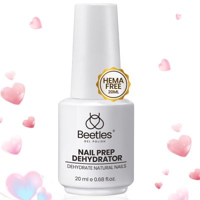 Beetles Nail Dehydrator 20ml Professional Nail Prep Acid-Free &amp; Hema-Free Dehydrate Bond Primer for Acrylic and Gel Nail Polish Valentines Day Gifts for Her