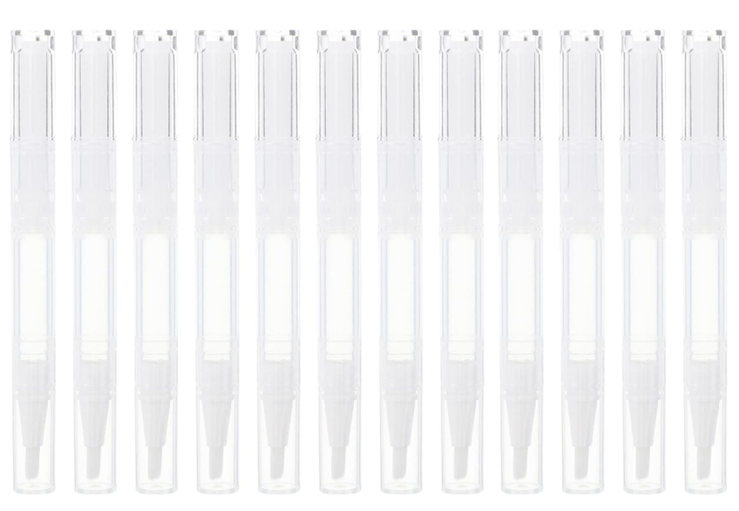 12 Pcs 3 ml Transparent Empty Nail Oil Pen, Empty Twist Pen Lip Gloss Container Applicators for Lip Gloss Nail Polish Eyelash Growth Liquid