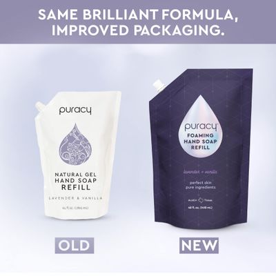 Puracy Foaming Hand Soap Refill - Plant-Powered Natural Hand Soap As Seen on TikTok, Non-Toxic, Sulfate-Free Liquid Soap, Moisturizing Foam Handwash Liquid (Lavender &amp; Vanilla, 48 fl oz)