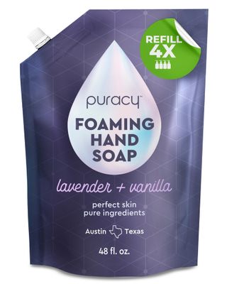 Puracy Foaming Hand Soap Refill - Plant-Powered Natural Hand Soap As Seen on TikTok, Non-Toxic, Sulfate-Free Liquid Soap, Moisturizing Foam Handwash Liquid (Lavender &amp; Vanilla, 48 fl oz)