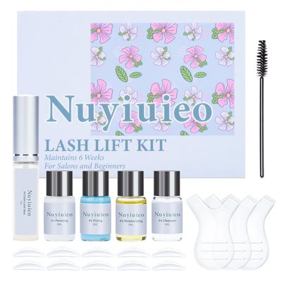 Nuyiuieo Lash Lift Kit, Eyelash Perm Kit, Eyalash Kit for Beginners with Detailed Instruction, Includes Lash Lift Tools, Natural Lash Curling &amp; Lifting - Achieve Salon Quality at Home
