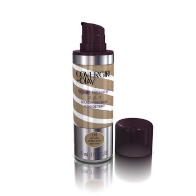 COVERGIRL and Olay Tonerehab 2-In-1 Foundation, Soft Sable 175, 1 Fluid Ounce