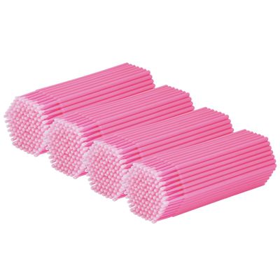 tifanso 400PCS Micro Cotton Swabs, Micro Swabs for Eyelash Extension, Disposable Micro Applicator Brush Micro Eyelash Swabs Pink(Head Diameter 2.0mm)