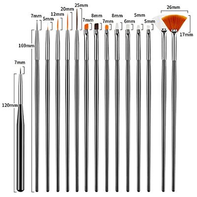 Artdone 31pcs Nail Art Brushes,Nail Art Tool Set,Nail Dotting Tools,Nail Dust Brush,Striping Nail Art Brushes for Long Lines,Nail Drawing Pen For Nail Design.
