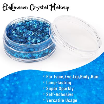 BOBISUKA Halloween Face Paint Kit, Black White Blue Face Painting body glitter gel face gems, Professional Washable Body Paint for SFX Cosplay Party Stage Performance Makeup