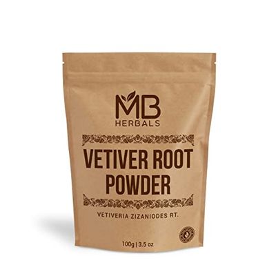 MB Herbals Vetiver Powder 100 Gram (3.5 oz) | Khus Powder | Vetiveria Zizanioides Root Powder