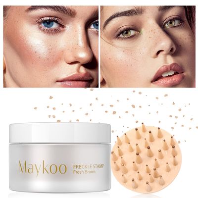 Freckle Cushion Natural Like Freckle Makeup Fake Freckles Pen Waterproof Long Lasting Quick Dry, Get Sun-kissed Stars Makeup Freckle in One Press, Fresh Brown, 15g