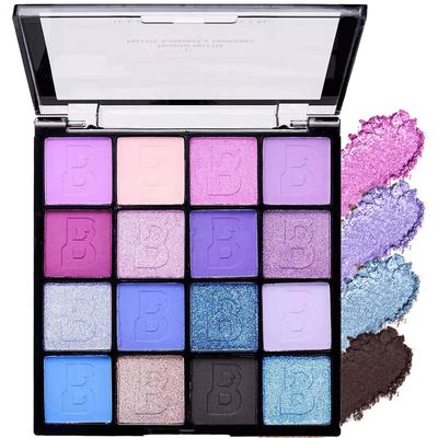 DuoZeng 16 Colors Glitter Purple Eyeshadow Palette,Shimmer Matte Eyeshadow Makeup Palette Pallet Highly Pigmented Waterproof Smokey Powder Pressed Blue Eye Shadow Palette