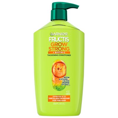 Garnier Fructis Grow Strong Thickening Conditioner for Fine Hair, Biotin-C, 32.3 Fl Oz, 1 Count (Packaging May Vary)