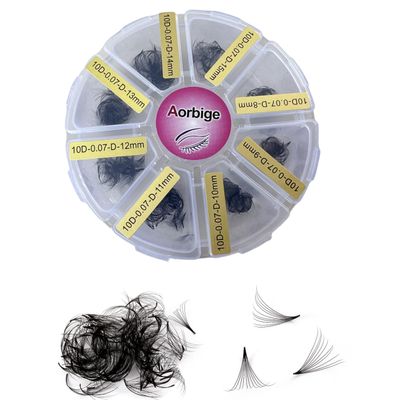500 Wispy Premade fans 10D 0.07 Mixed Volume Eyelash Extensions Tray-20D Fans,D Curl Lash Fans, Pointed Handmade Loose Thin Base Fans (500 Count (Pack of 1), 10D 0.07 8-15mm)