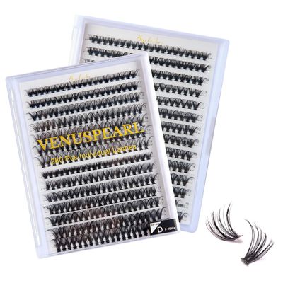 VENUSPEARL Lash Clusters 0.07D-9-16MIX LASH Individual Lashes 280 Clusters False Eyelash 30D 40D Cluster Eyelash Extensions Individual Lashes Cluster DIY Lash Extensions at Home (3040-0.07D,9-16MIX)