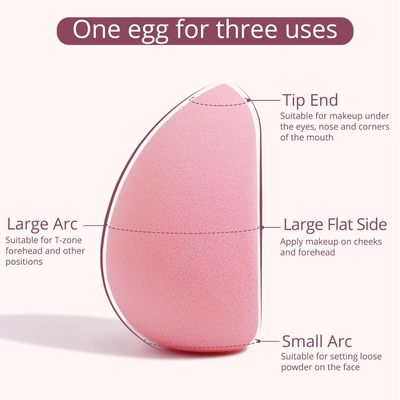 BEAKEY Flat Duo Patented Makeup Sponge Set of 2, Latex Free Pink Beauty Sponge for Foundation and Powder Application, Soft Blending Sponge, Large Flat Design, BeautyTools for Makeup Lovers