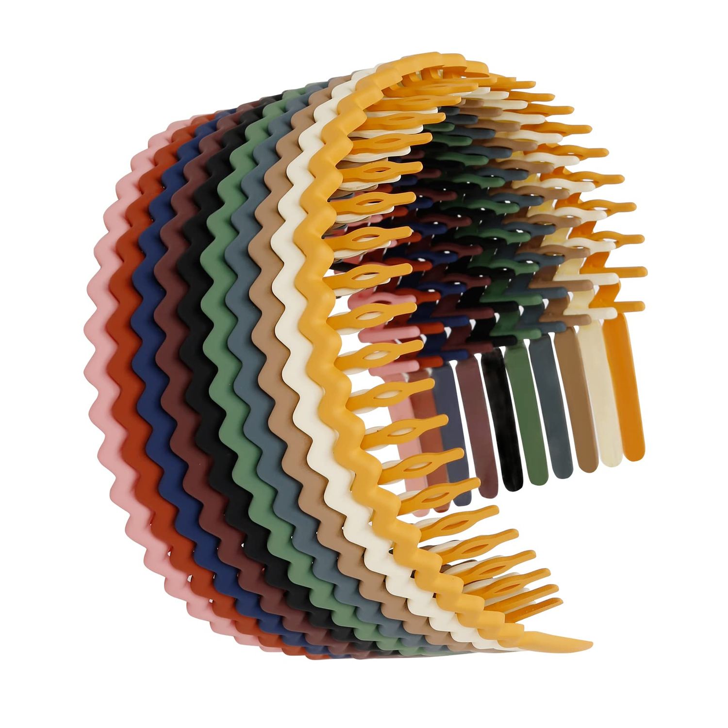 WOVOWOVO Plastic Hair Bands with Teeth, 10 Packs Thin Headbands for Women Girls Teens, Non Slip Hair Comb Head Bands Hair Accessories
