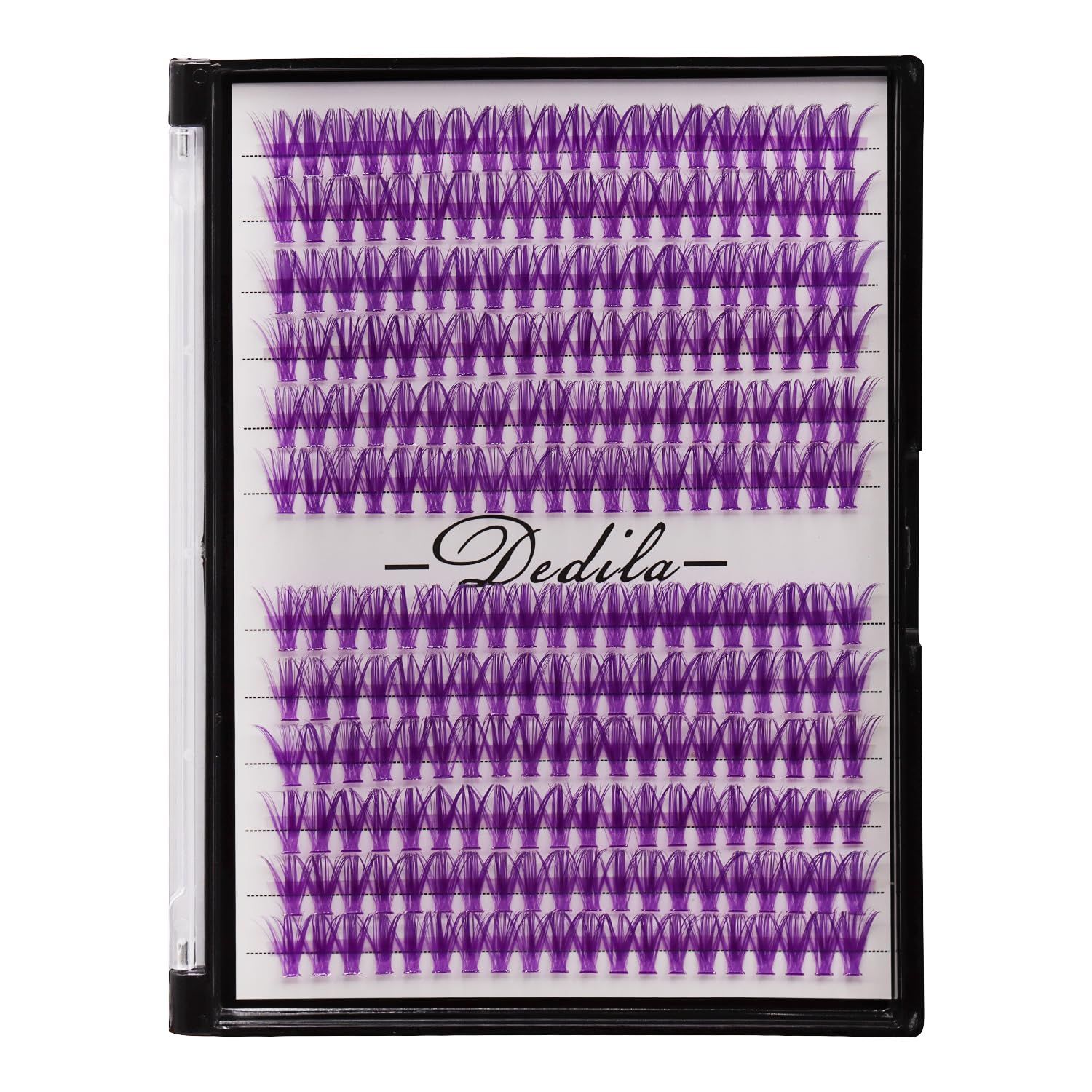 12Rows 40D Purple Color Individual False Eyelashes Large tray 240 Clusters 3D Volume Eyelashes Extensions Thickness 0.07mm D Curl Makeup Colorful Eye Lashes Cluster Beauty Tools (10mm)