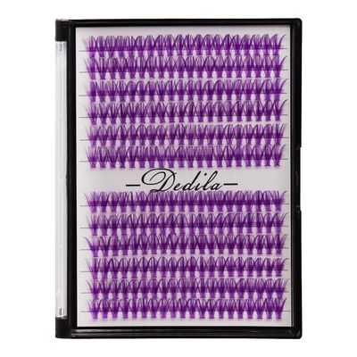12Rows 40D Purple Color Individual False Eyelashes Large tray 240 Clusters 3D Volume Eyelashes Extensions Thickness 0.07mm D Curl Makeup Colorful Eye Lashes Cluster Beauty Tools (10mm)