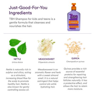 TBH Teen and Kids Shampoo for Oily Hair, Sulfate and Paraben Free - 12 oz