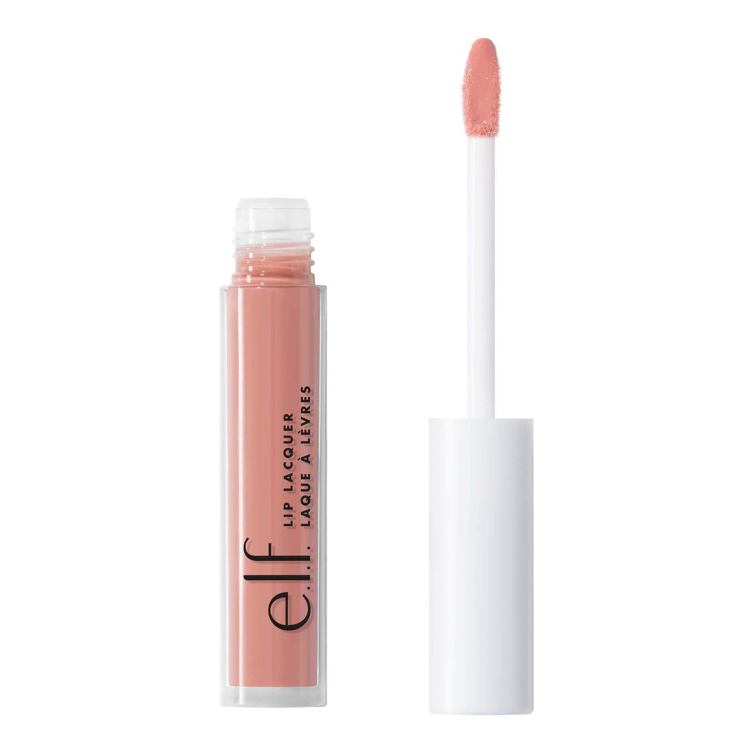 e.l.f. Lip Lacquer, Nourishing, Non-Sticky Ultra-Shine Lip Gloss With Sheer Color, Infused With Vitamins A &amp; E, Vegan &amp; Cruelty-Free, Whisper Pink