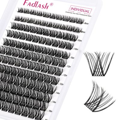 Lash Clusters DIY Eyelash Extensions 120 Clusters Lashes D Curl 0.07 Natural Individual Lash Extensions Mixed Tray False Eyelashes Soft &amp; Strong Thin Band DIY at Home (F30-0.07D, 8-16mm)