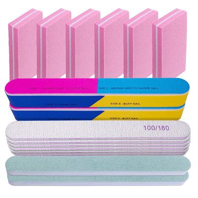 Nail File and Buffer Set (16 Pack), Nail File Kit Professional Nail Files &amp; Buffers Manicure Supplies Filer Buffer for Natural Nails, 100180 Grit 7 Way Nail Filing Polishing Buffer for Nail Care