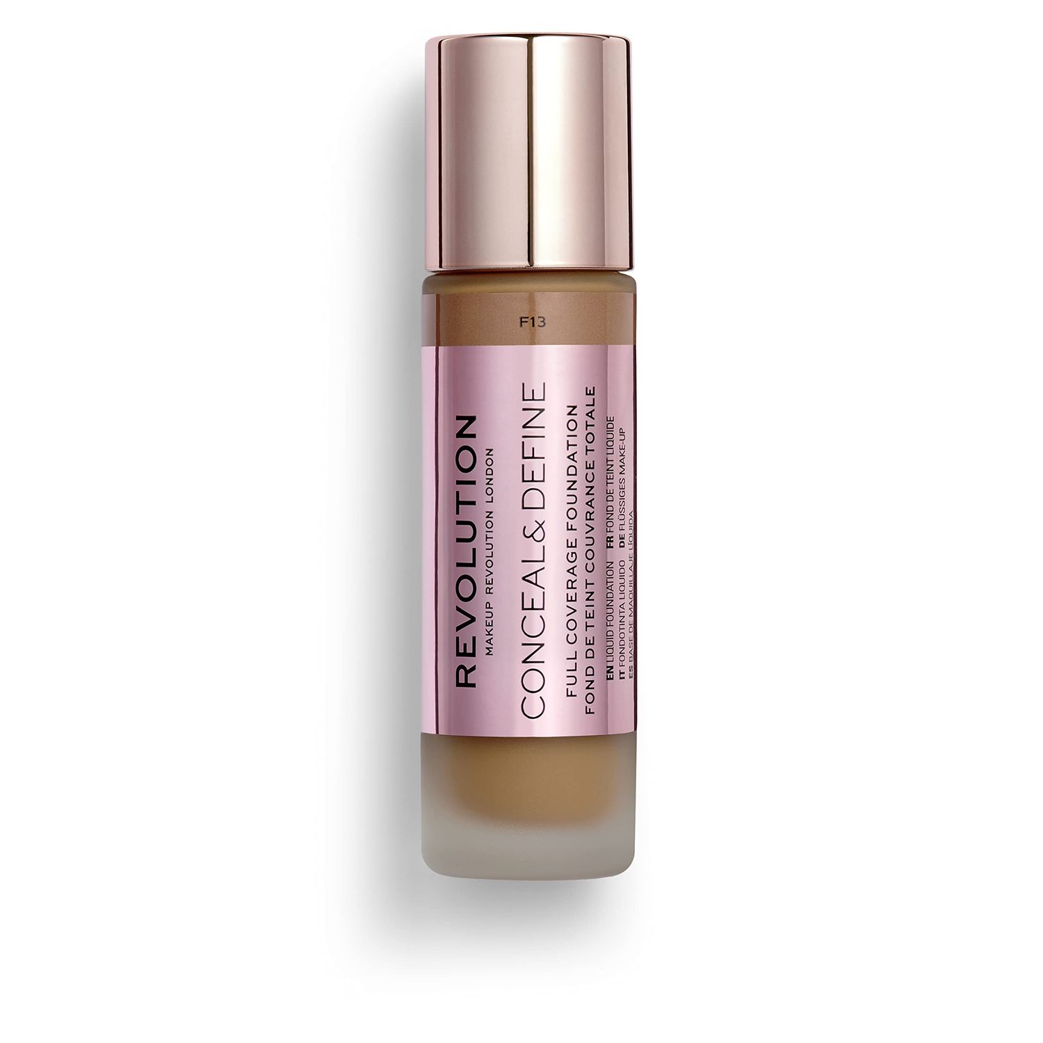 Revolution Beauty, Conceal &amp; Define Concealer, Full Coverage &amp; Lightweight, Long-Lasting Matte Finish, Vegan &amp; Cruelty Free, C14 Dark to Deep Skin Tones, 0.14 Oz.
