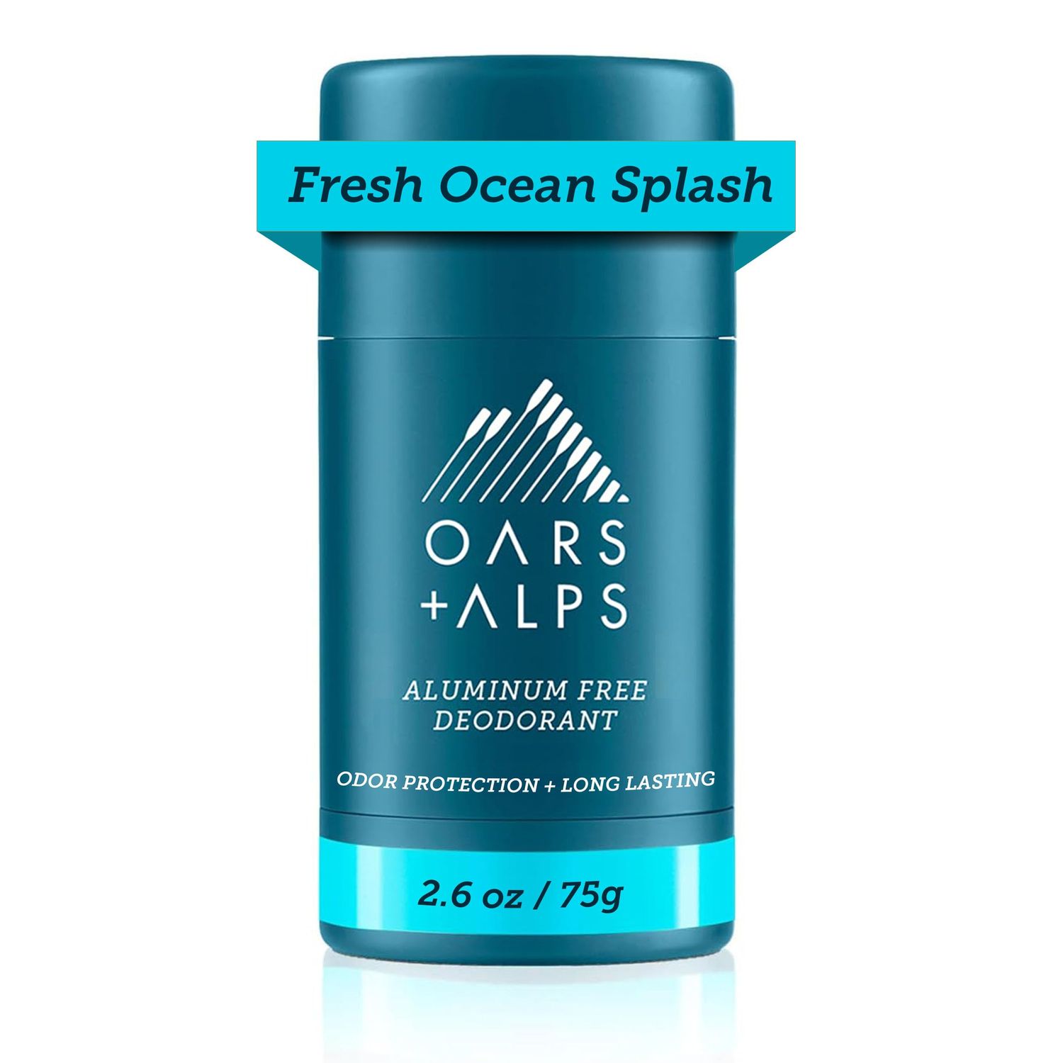 Oars  Alps Aluminum Free Deodorant for Men and Women, Dermatologist Tested and Made with Clean Ingredients, Vegan, Travel Size, Fresh Ocean Splash, 1 Pack, 2.6 Oz