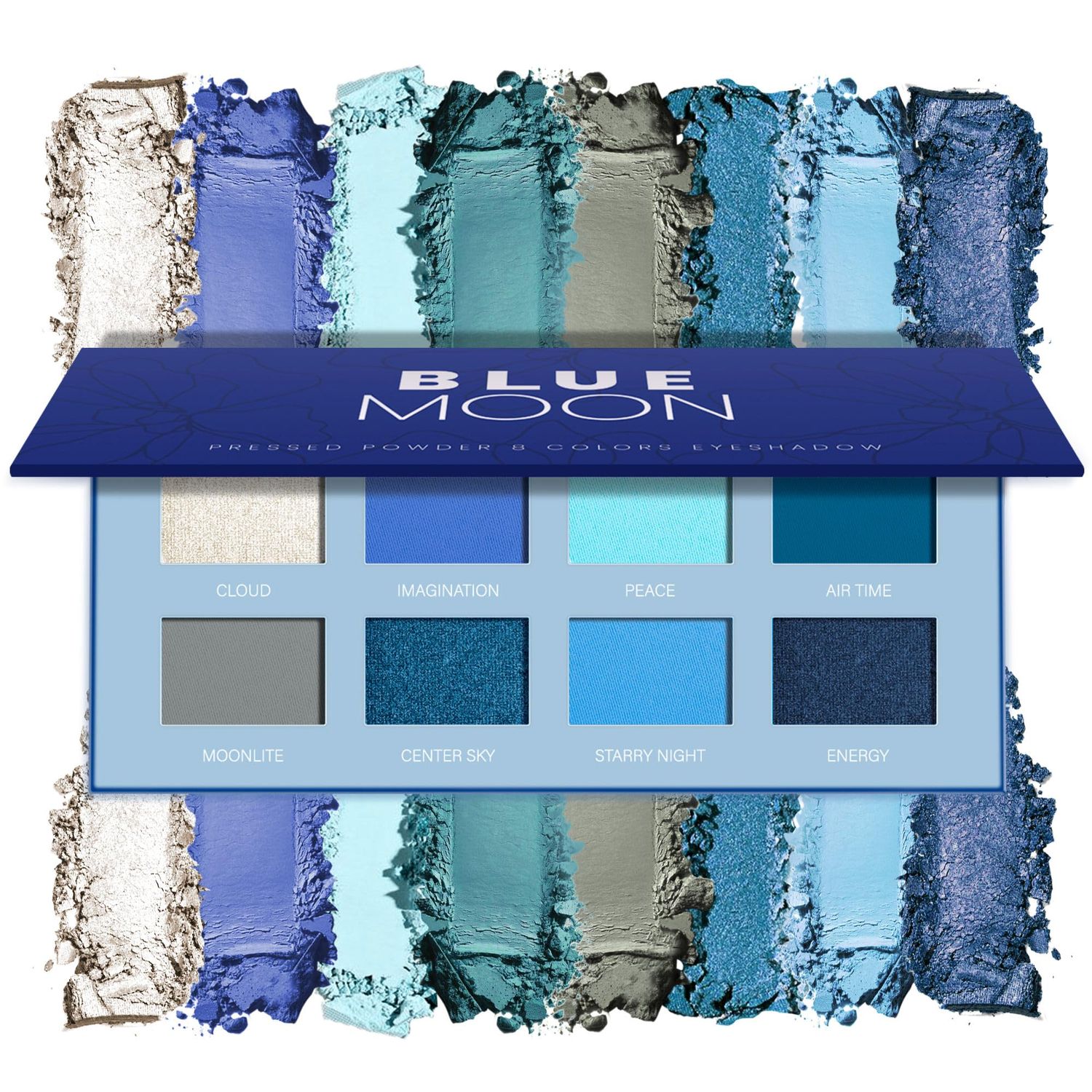 HOOMUSS Blue Eyeshadow Matte Palette 8Color Long Lasting Teal Eyeshadow for Cool Tone Makeup, Shimmery Eye Looks, High Pigmented &amp; Easy to Blend (Blue)