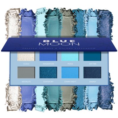 HOOMUSS Blue Eyeshadow Matte Palette 8Color Long Lasting Teal Eyeshadow for Cool Tone Makeup, Shimmery Eye Looks, High Pigmented &amp; Easy to Blend (Blue)