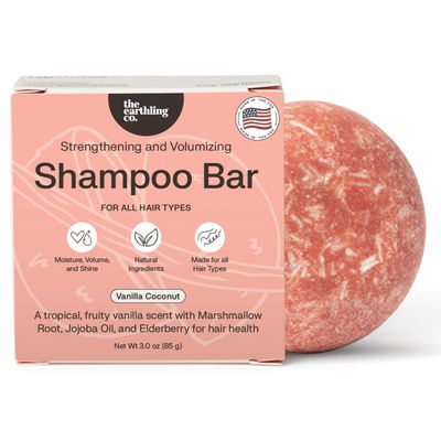 The Earthling Co. Shampoo Bar - Promote Hair Growth, Strengthen &amp; Volumize All Hair Types - Paraben &amp; Sulfate Free formula with Natural, Vegan Ingredients (Vanilla Coconut, 3 oz)
