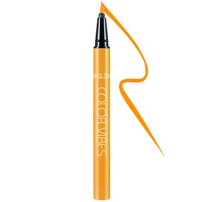 DELISOUL UV Neon Liquid Eyeliner, Matte Colored Eyeliner Pen, Waterproof Smudge-proof Pigmented Eye Liner, Glow Brightly Under UV Lights, Colorful Eye Makeup For Halloween Christmas Rave, Neon Orange