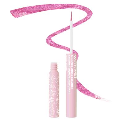 wet n wild Hello Kitty Shimmer Liquid Eyeliner, Richly Pigmented Iridescent Pearl Particles, Smooth &amp; Easy Brush Application, Cruelty-Free &amp; Vegan - Kawaii