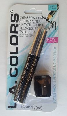 LA Colors EyelinerBrow Pencil with sharpener, BPN451 Black, 0.035 Oz