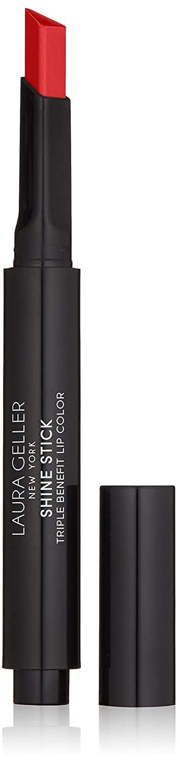 LAURA GELLER NEW YORK Shine Stick Triple-Benefit Lip Color with Lipstick, Lip Gloss and Lip Balm Effect - Long Lasting, Moisturizing, High Shine and Pigmented 3-in-1 Lip Color, Radian Red