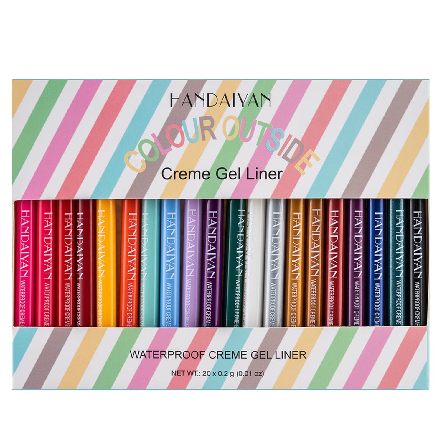 FantasyDay 20Pcs Longwearing Colorful Eyeliner Pencil Waterproof Smudge-proof Ultra-Pigmented Comfortable Smooth Eye Pencil - Holiday Eye Makeup Eyeliner Pen Gift Set Delineadores de Colores Para Ojos