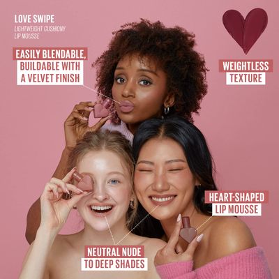 Kaja Lip Mousse - Love Swipe | with Raspberry Seed Oil and Vitamin E, Buildable, Blendable, Moisturizing, Velvet Finish, 05 I'm Melting, 0.22 Oz (5 shades)