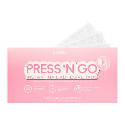 Glamnetic Press &#39;n Go Instant Nail Adhesive Tabs | Short Term Wear, Easily Removable &amp; Less Damaging, Customized Fit | 90 Tabs