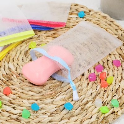 Mozeat Lens 10 PCS Soap Bags Handmade Soap Bubble Mesh Bags Exfoliating Soap Saver Pouch Net Bags with Drawstring Body Facial Cleaning Tool for Bath & Shower (Assorted Colors)