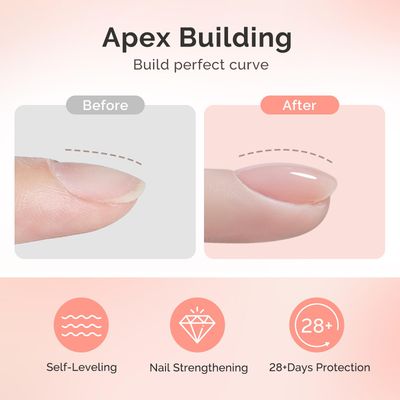 MelodySusie Builder Nail Clear Base Gel Builder Gel for Nails Thickening, Soak Off UV Gel,Extension Gel Rhinestone Nail Glue Gel in a Bottle for Nail Art Design Gift for Women