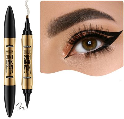 Eyebrow Pencil with 4 Micro-Fork Tip Natural Looking Brows Effortlessly and Stays on All Day Waterproof Deep brown