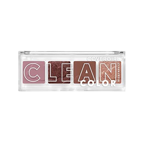 COVERGIRL Clean Fresh Clean Color Eyeshadow - Eyeshadow, Eyeshadow Palette, Shimmer Eyeshadow, Vegan Formula - Mellow Mauve, 4g (0.14 oz)