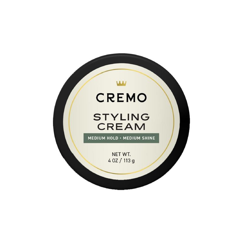Cremo Hair Styling Cream, Barber Grade, Medium Hold, Medium Shine Hair Products, 4 Oz