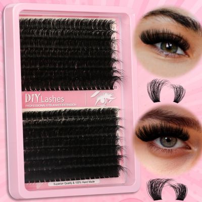 Himirell 280 Pcs Lash Clusters Extensions Kit - 80D, 100D 12-20mm Faux Mink Individual Eye Lash Clusters with C Curl, Fluffy Wispy Lash Clusters for DIY Lash Extension at Home