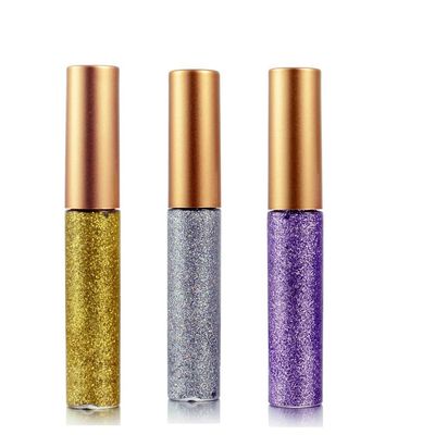 Eyeliner Glitter Liquid Eyeshadow 3 Color Metallic Glitter Sparkling Eyeliner Face Eye Cosmetic Glow Shimmer Makeup Glitter Eyeshadow Liquid Long Lasting Eyeliner Eye Shadow Gold,Silver and Purple