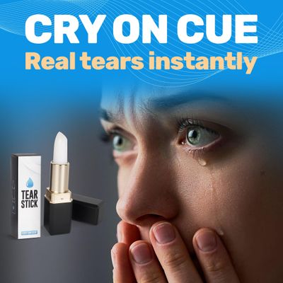 2 Pack Professional Tear Stick For Actors - Cry On Cue With Real Tears &amp; Wet Eyes - Natural Menthol Formula Designed for Auditions, Theater, Film &amp; TV - Enhance Emotions - Easy To Apply &amp; Remove
