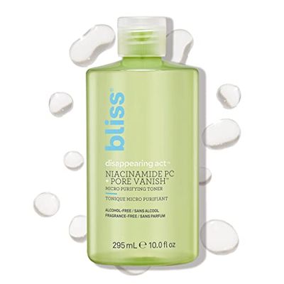 Bliss Disappearing Act Niacinamide Toner - 10 Fl Oz - Pore Vanish Complex - Purifies and Minimizes Pores - Alcohol-Free Face Toner - Clean - Vegan &amp; Cruelty Free